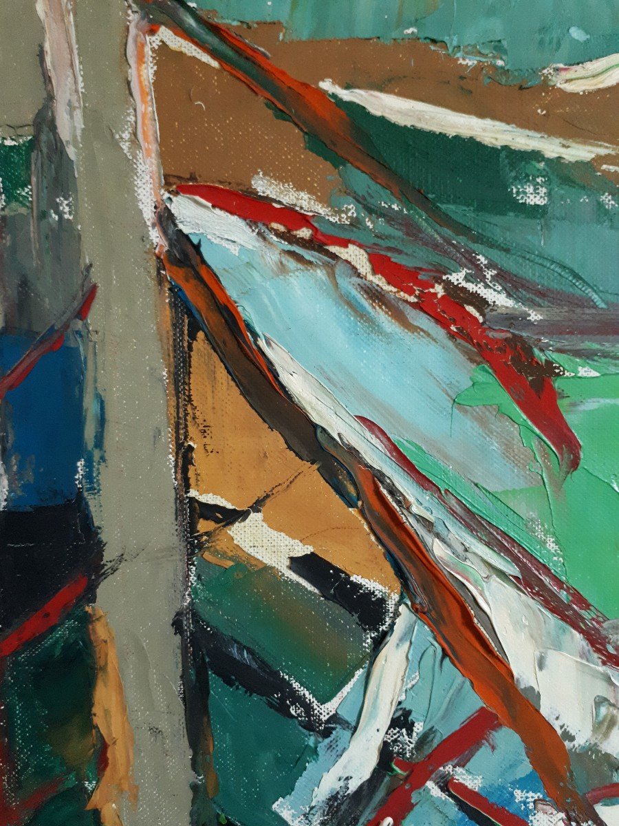 Marguerite LACROUX (1892-1972) grande huile sur toile paysage forêt sous-bois-photo-5