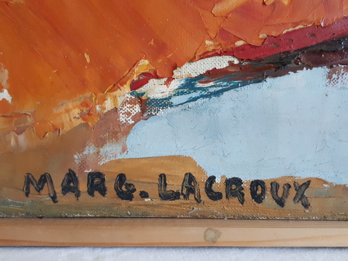 Marguerite LACROUX (1892-1972) huile sur toile paysage forêt sous-bois-photo-7