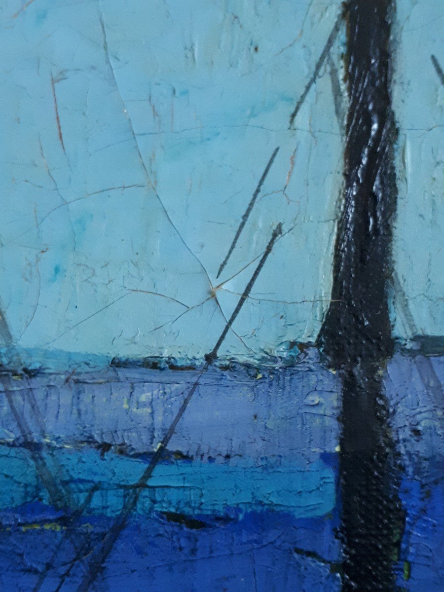 René Cazassus (born In 1932) Oil On Canvas Seascape Boats-photo-6