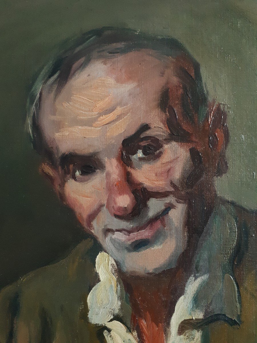 Ludovic Gignoux (1882-?) Oil On Canvas Portrait Of A Man - Le Poivrot - 1951-photo-4