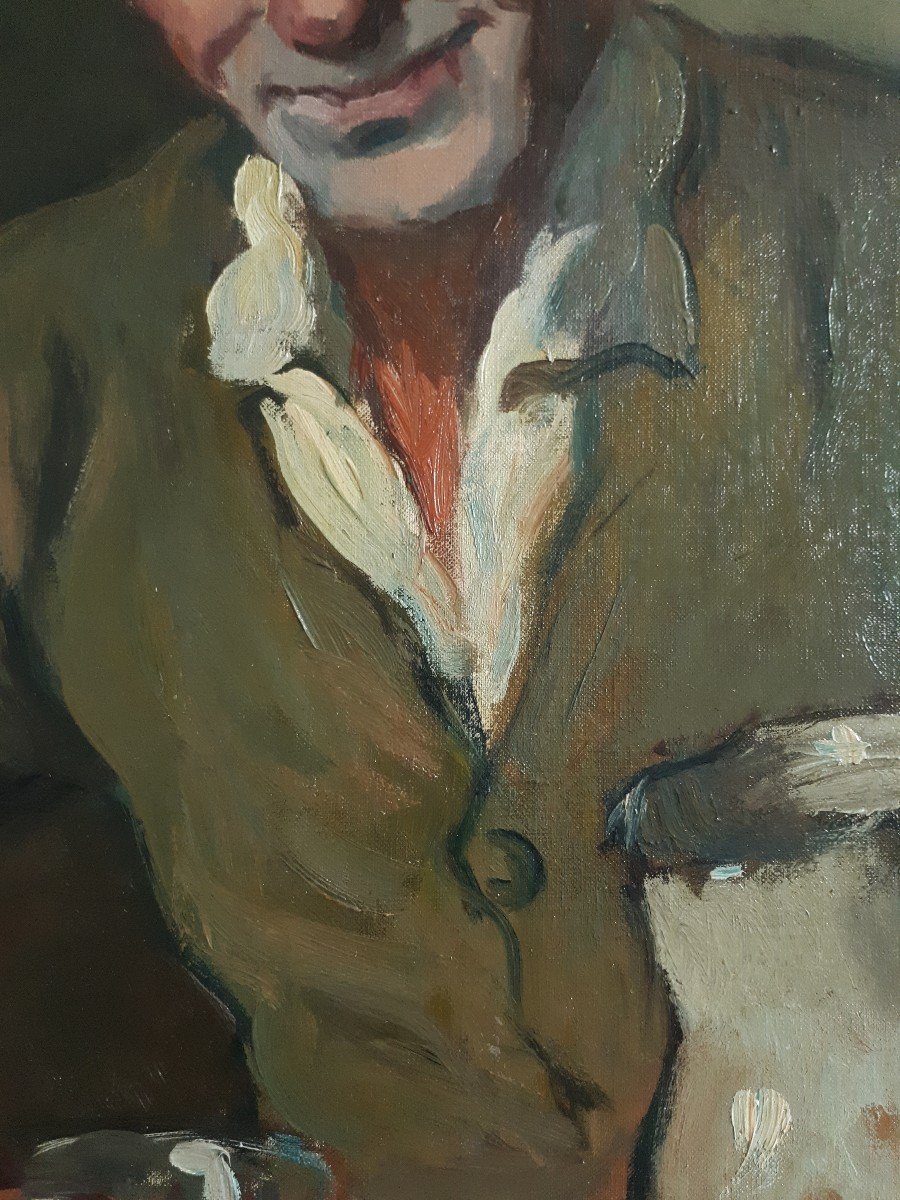 Ludovic Gignoux (1882-?) Oil On Canvas Portrait Of A Man - Le Poivrot - 1951-photo-2