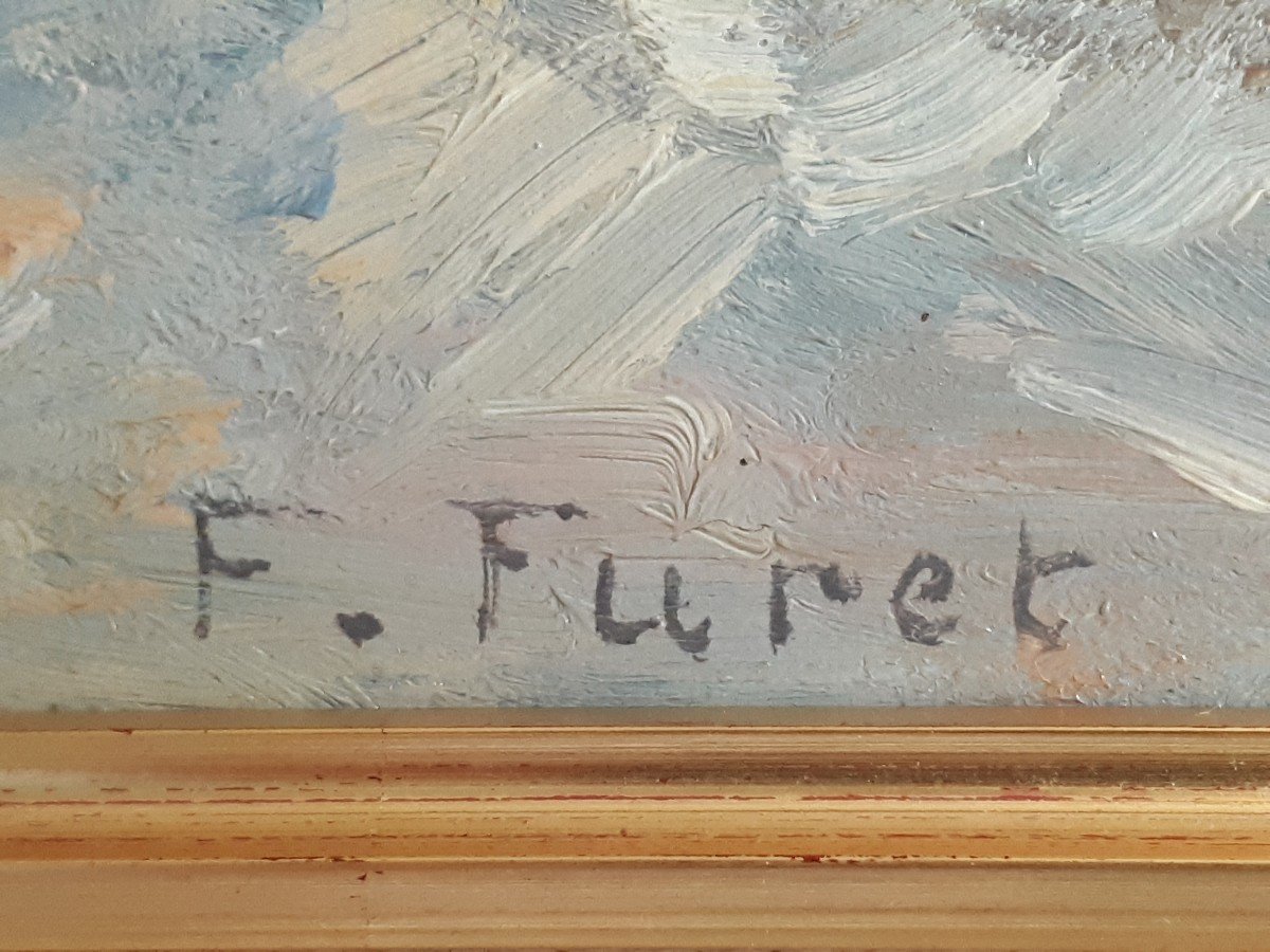 François FURET (1842-1919) huile sur toile portrait d'enfant fin 19ème début 20ème-photo-7