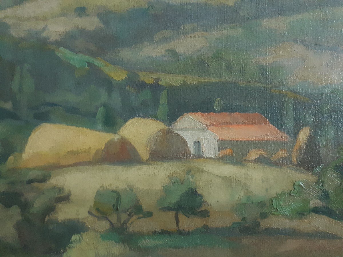 Venance Curnier (1885-1971) Oil On Canvas Hilly Landscape Lyon School-photo-1