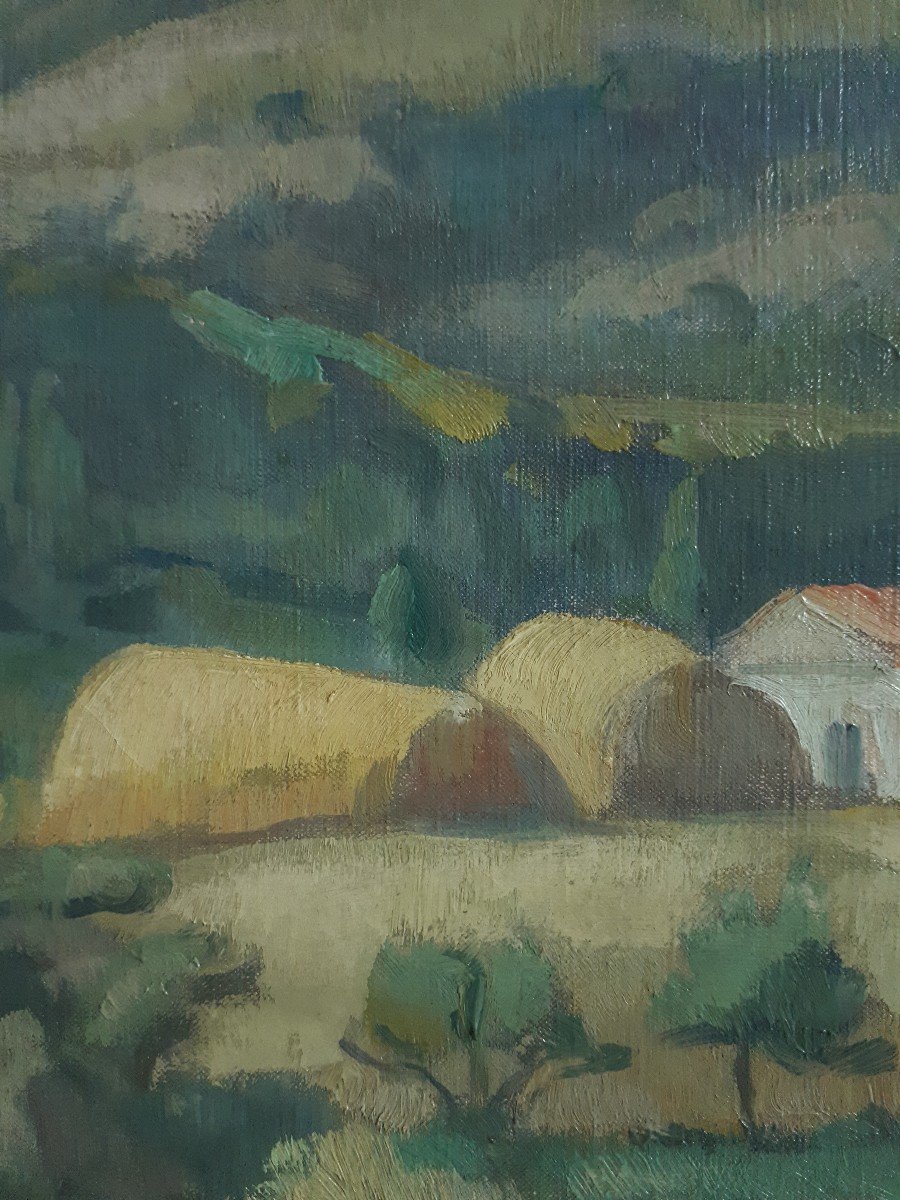 Venance Curnier (1885-1971) Oil On Canvas Hilly Landscape Lyon School-photo-3