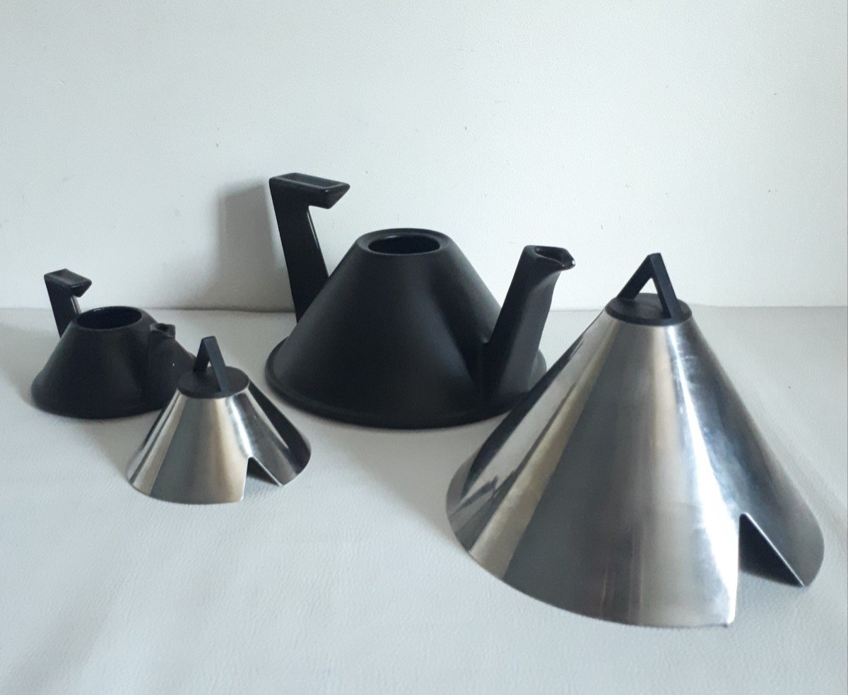 Marcel Ramond (born In 1935)  Ceramic And Metal Tea / Coffee Service Design-photo-2