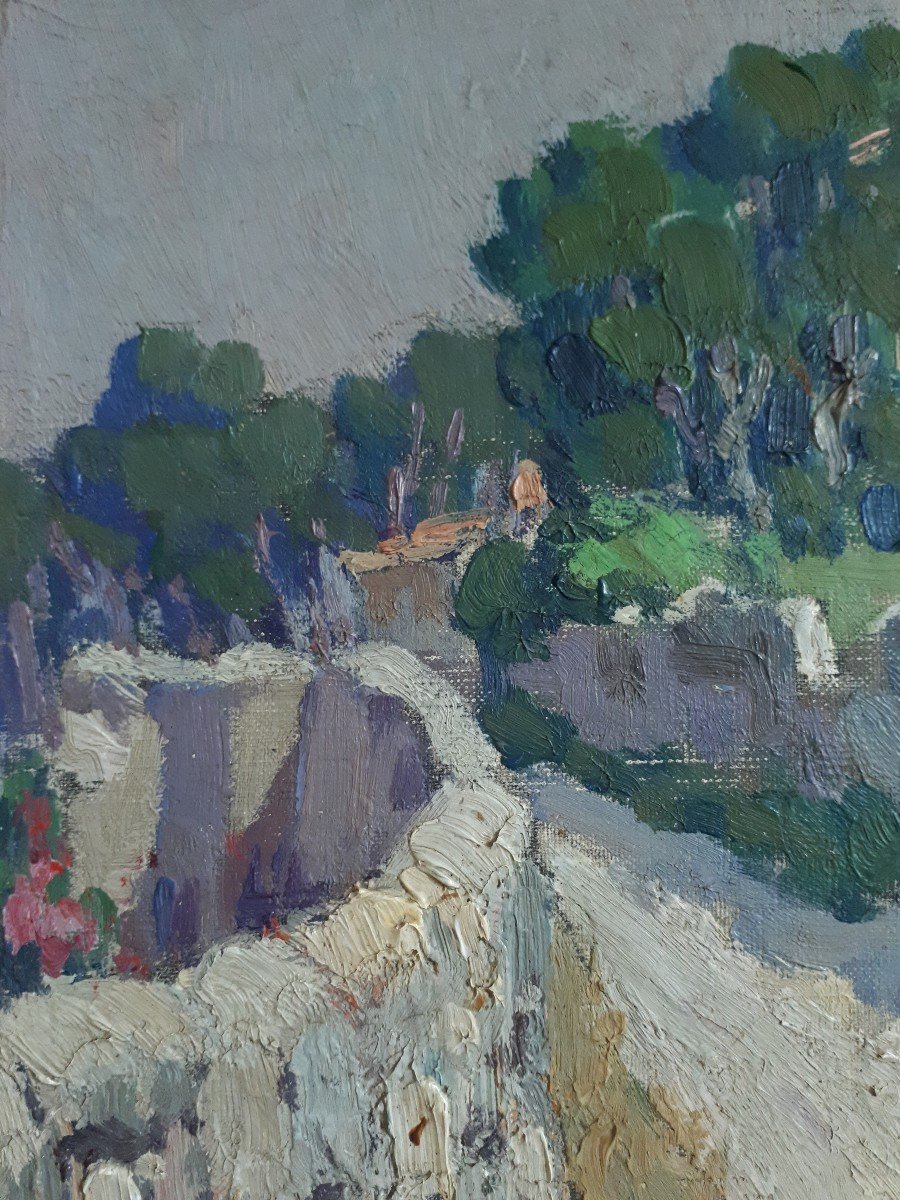 Jean-baptiste Conio (born In 1866) Oil On Canvas Provençal Landscape 1930-photo-2