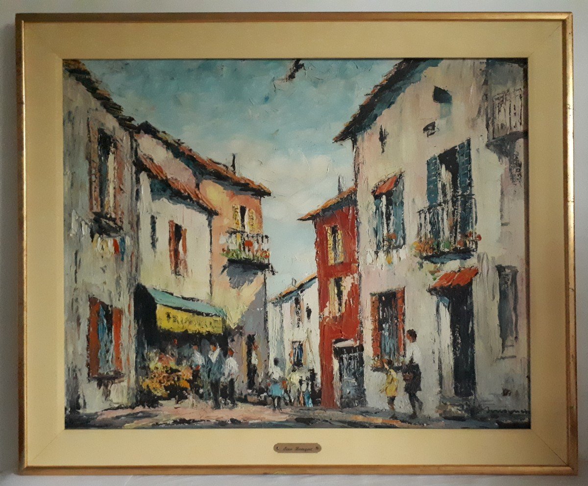 Jean Bousquet View Of Bandol Côte d'Azur Oil On Canvas-photo-2
