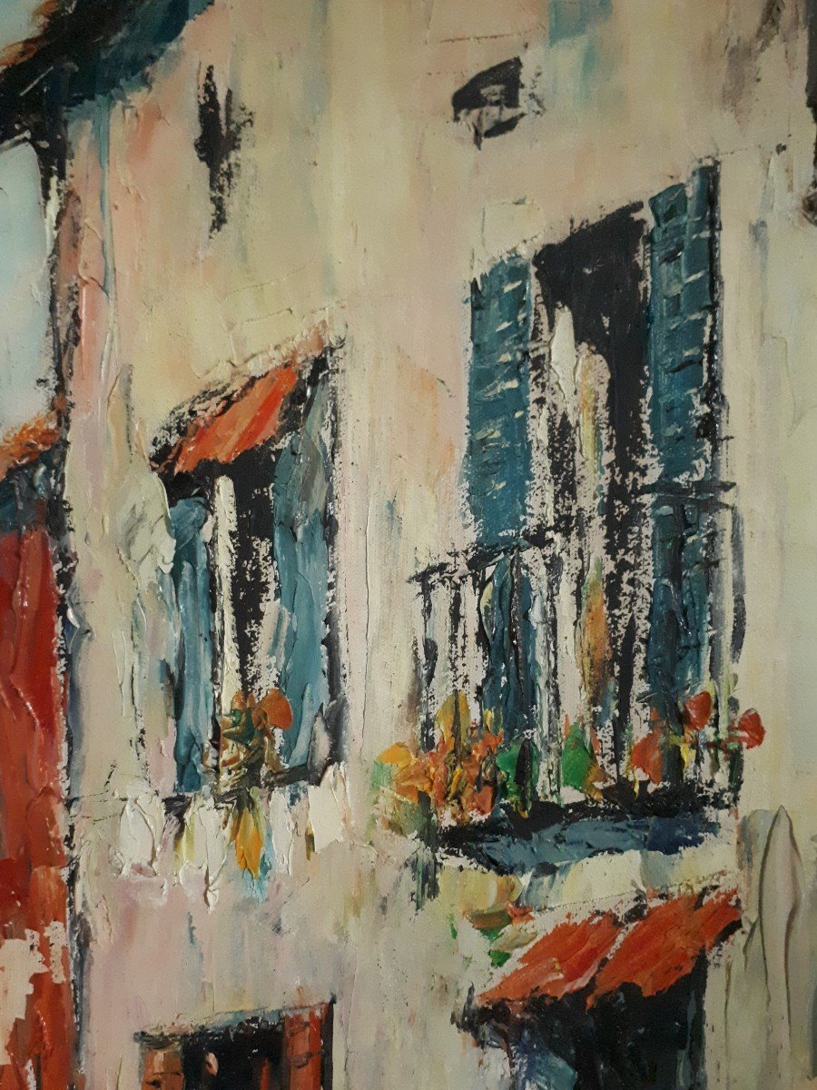 Jean Bousquet View Of Bandol Côte d'Azur Oil On Canvas-photo-5