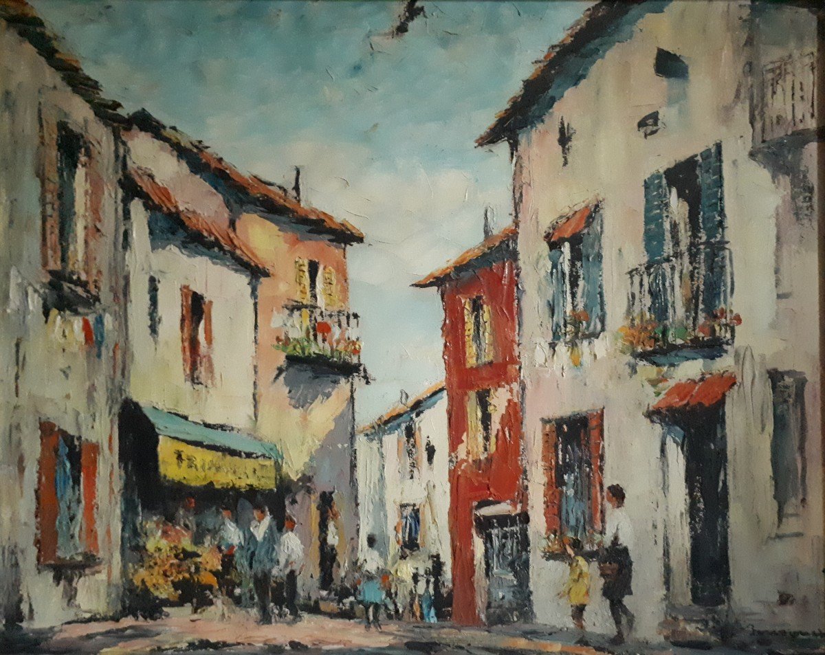 Jean Bousquet View Of Bandol Côte d'Azur Oil On Canvas