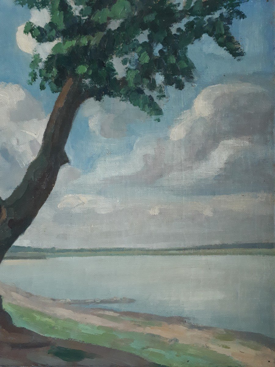 Francis Jary Pond Of Saint-quentin Yvelines Oil On Canvas 1943-photo-4
