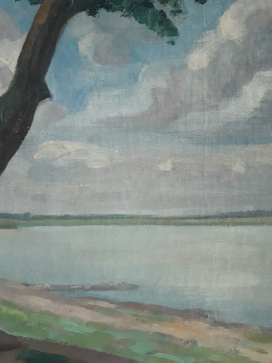 Francis Jary Pond Of Saint-quentin Yvelines Oil On Canvas 1943-photo-5
