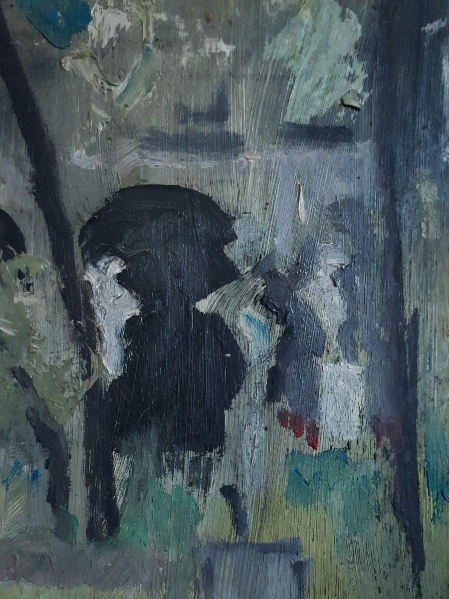 Christian DYR - Jardin du palais Saint-Pierre Lyon - huile sur panneau-photo-6