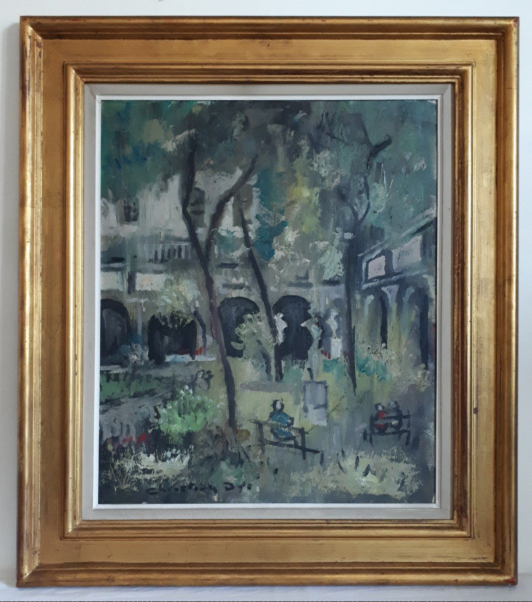 Christian DYR - Jardin du palais Saint-Pierre Lyon - huile sur panneau