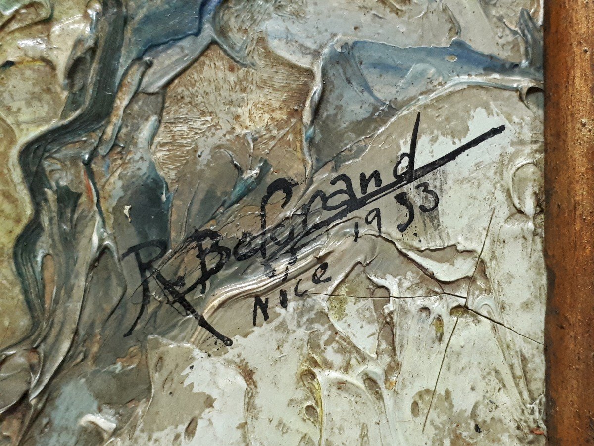 Robert BELGRAND (1901-1982) huile sur panneau vue de Nice 1933-photo-6