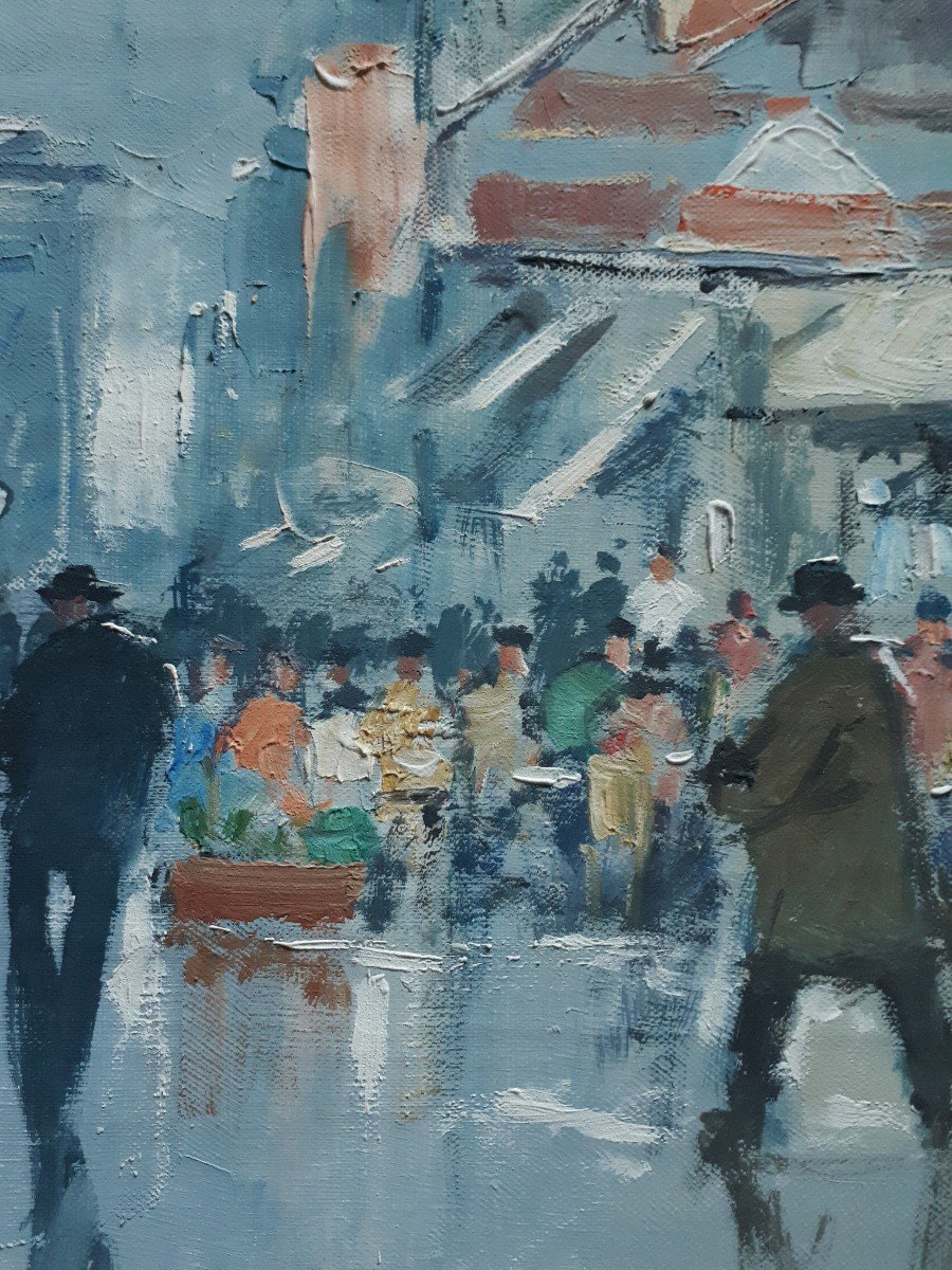 Gerhard Cohn Roemers (1900-1965) View Of Paris The Champs Elysées Oil On Canvas-photo-3