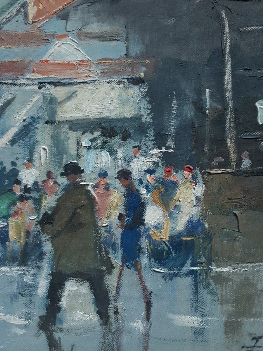 Gerhard Cohn Roemers (1900-1965) View Of Paris The Champs Elysées Oil On Canvas-photo-4