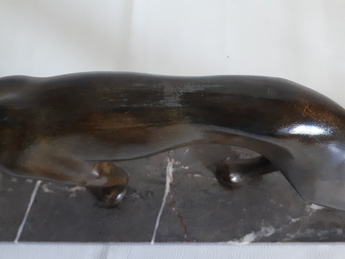 Panther Sculpture In Regula Marti Font 1930 Art Deco-photo-6