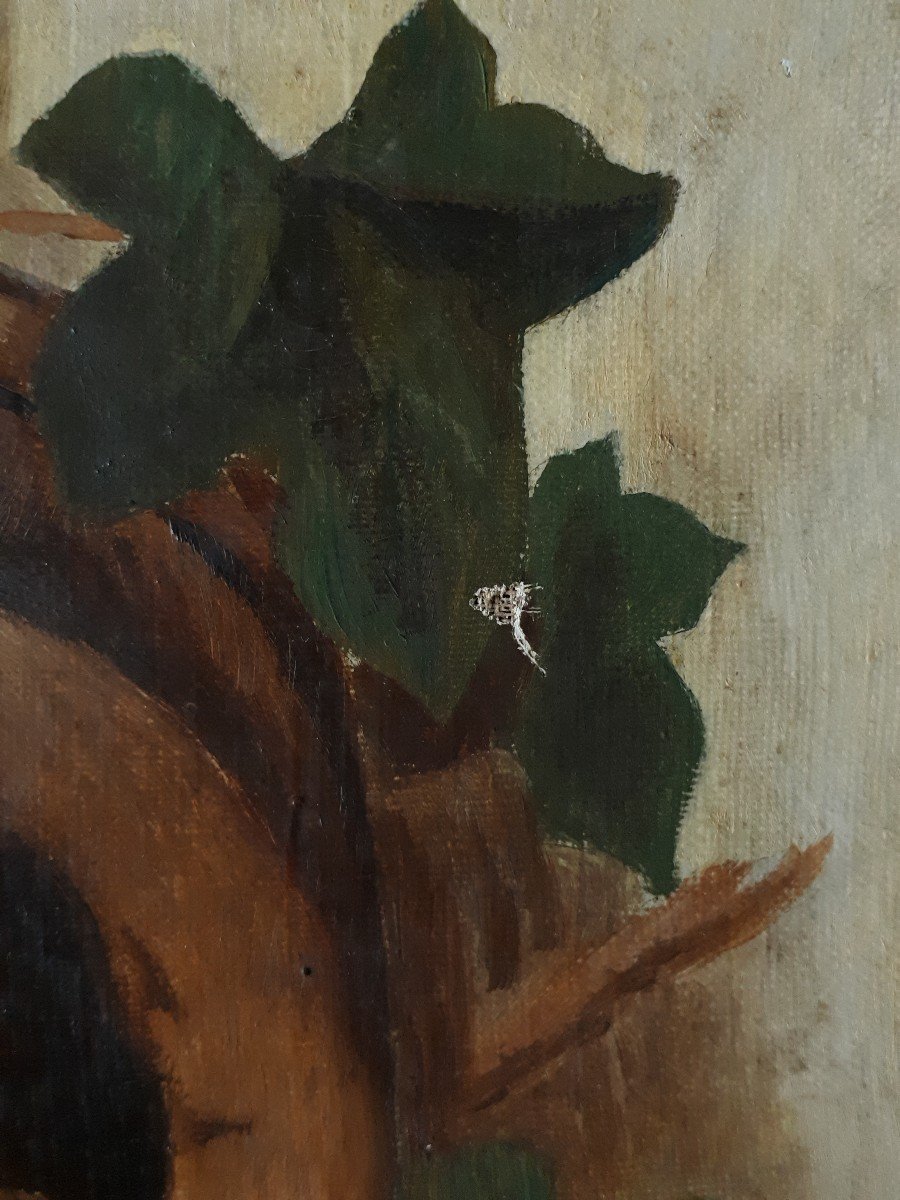 Animal Painting Oil On Canvas Nest Of Baby Birds 19th Signed Dated 1887-photo-5