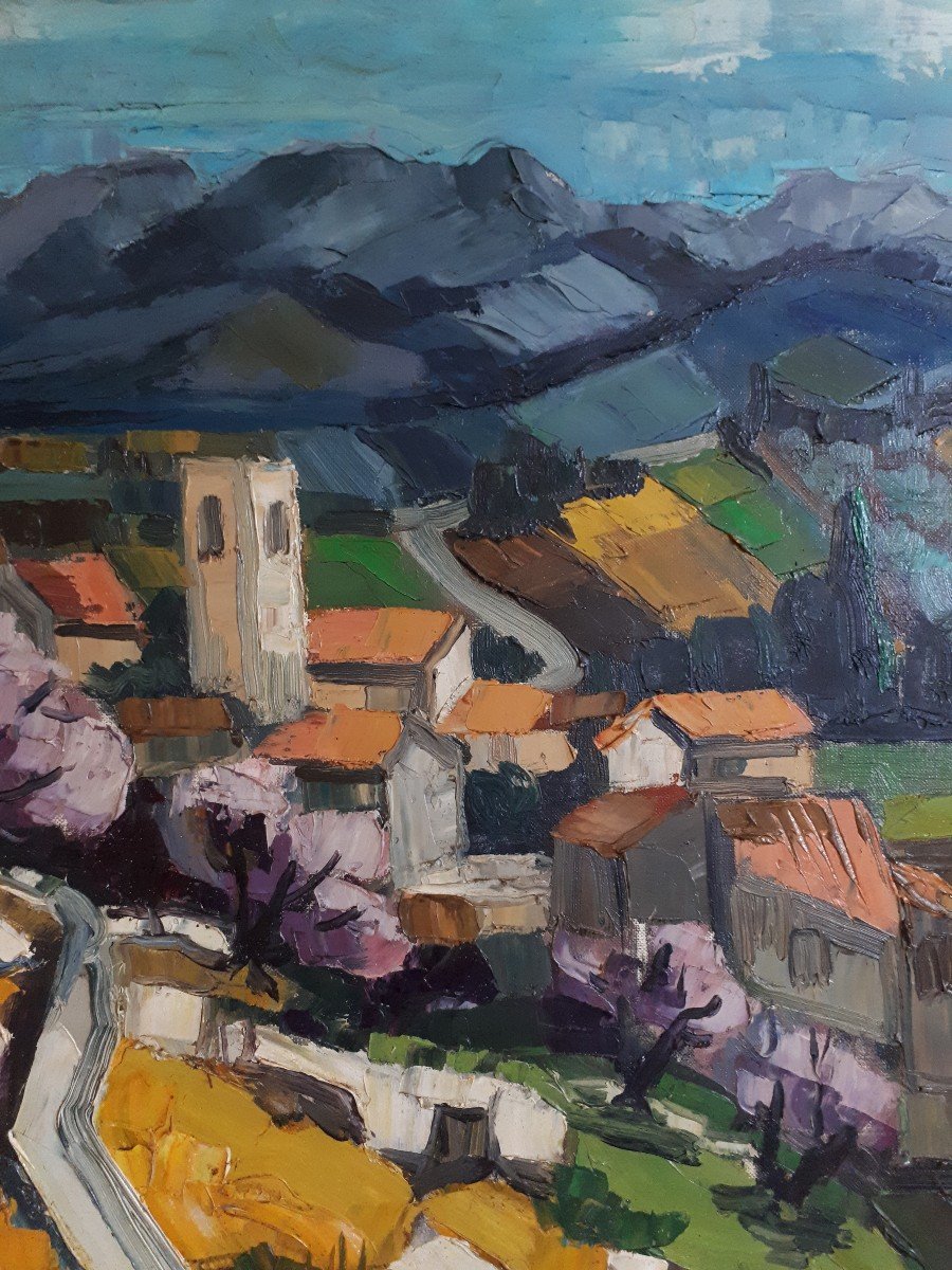 Jean Triolet (born In 1939) Provençal Landscape Oil On Canvas-photo-3