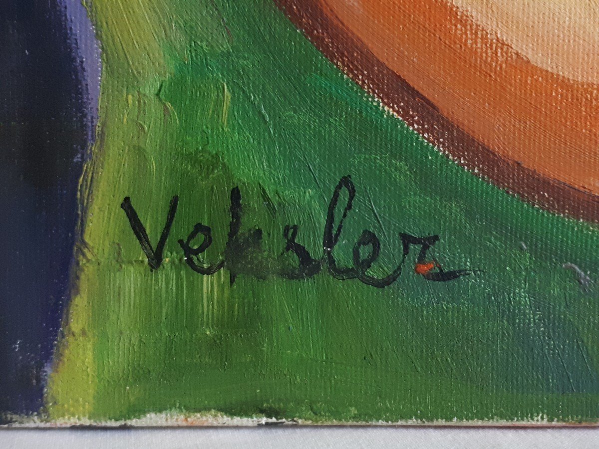 Samuel VEKSLER (né en 1966) huile sur toile scène de mariage musiciens-photo-7