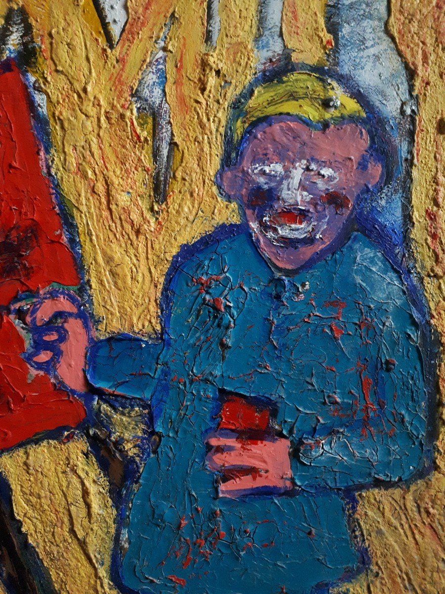 Painting Oil On Canvas Painter At His Easel Art Brut-photo-4