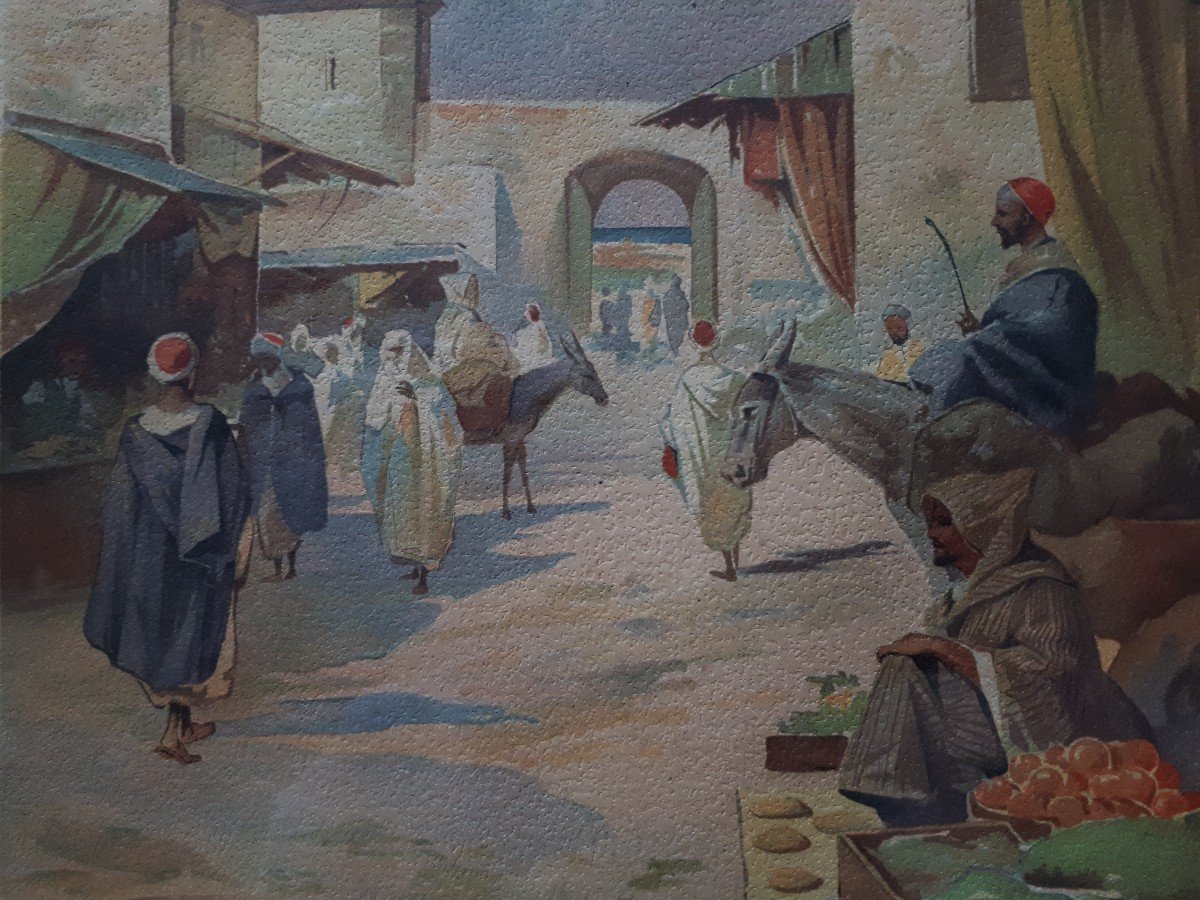 Ernest Louis LESSIEUX (1848-1925) gravure Casablanca scène orientaliste-photo-3