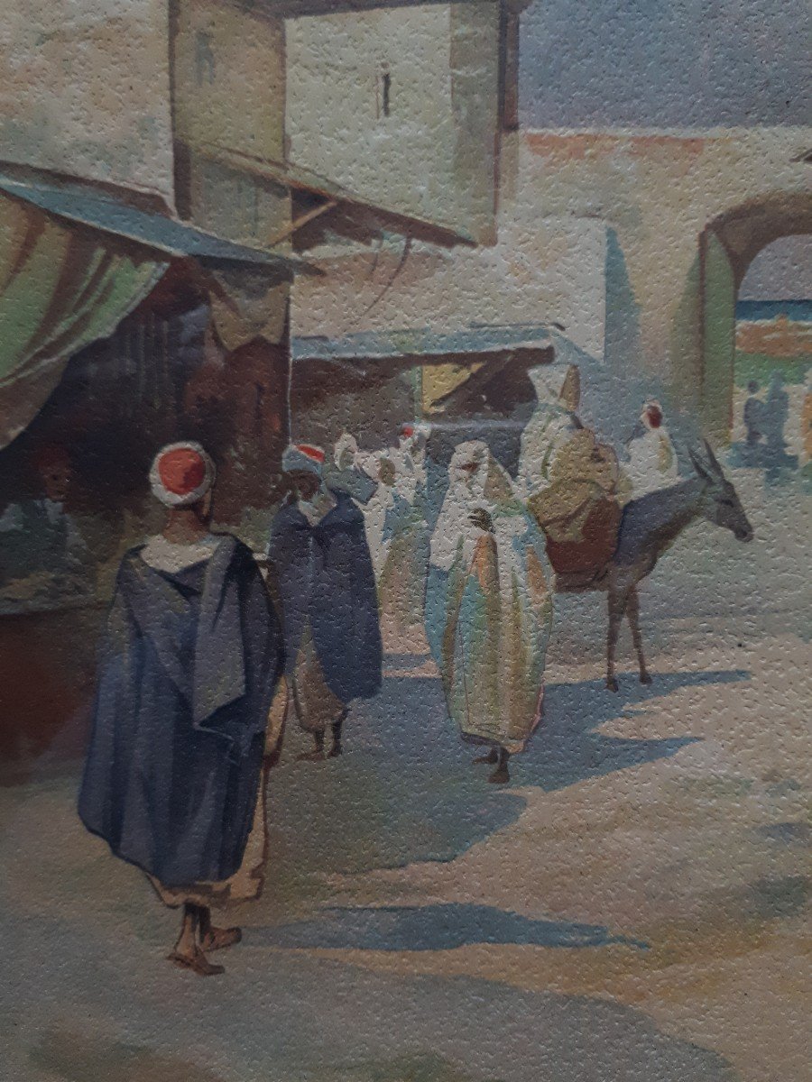 Ernest Louis LESSIEUX (1848-1925) gravure Casablanca scène orientaliste-photo-1