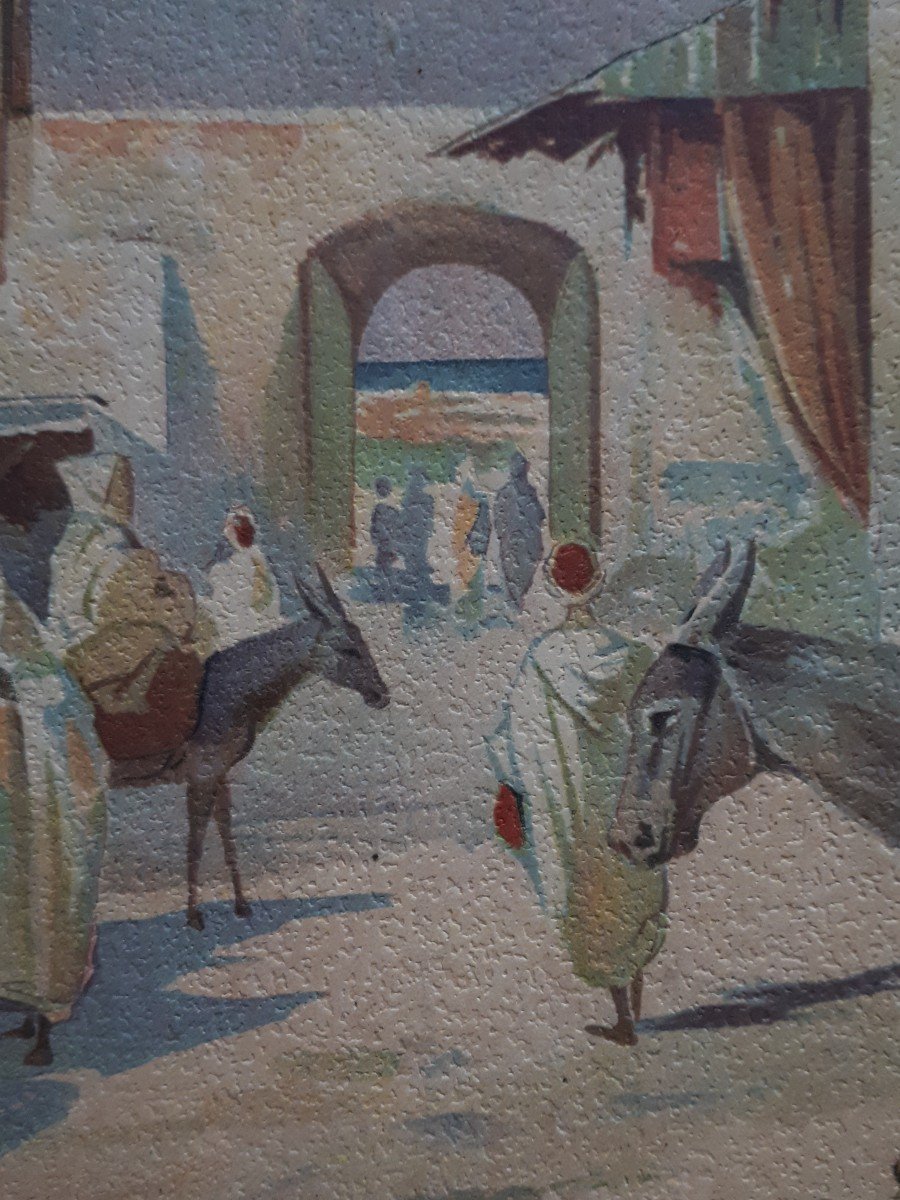 Ernest Louis LESSIEUX (1848-1925) gravure Casablanca scène orientaliste-photo-4