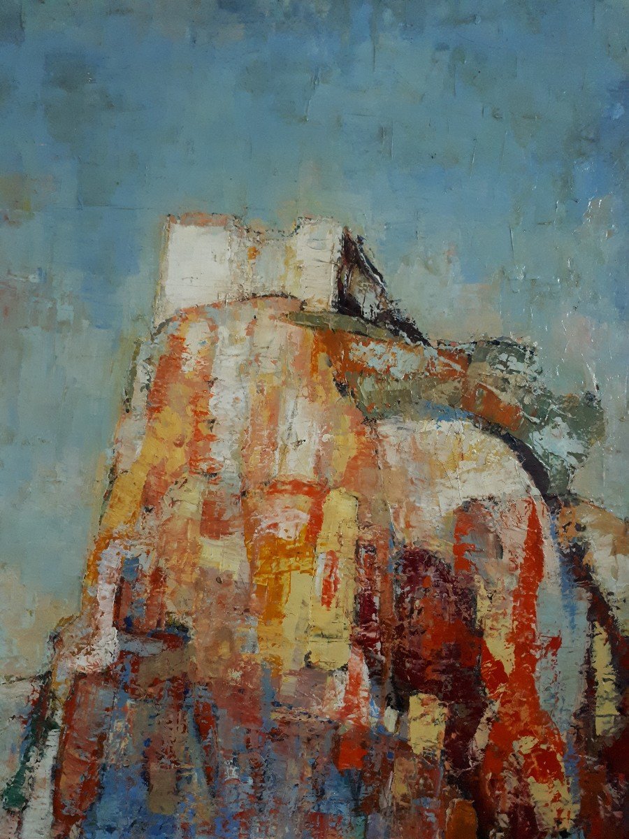 Alfred Levy Alvy (1915-1970) Les Baux De Provence Oil On Canvas 1958-photo-2