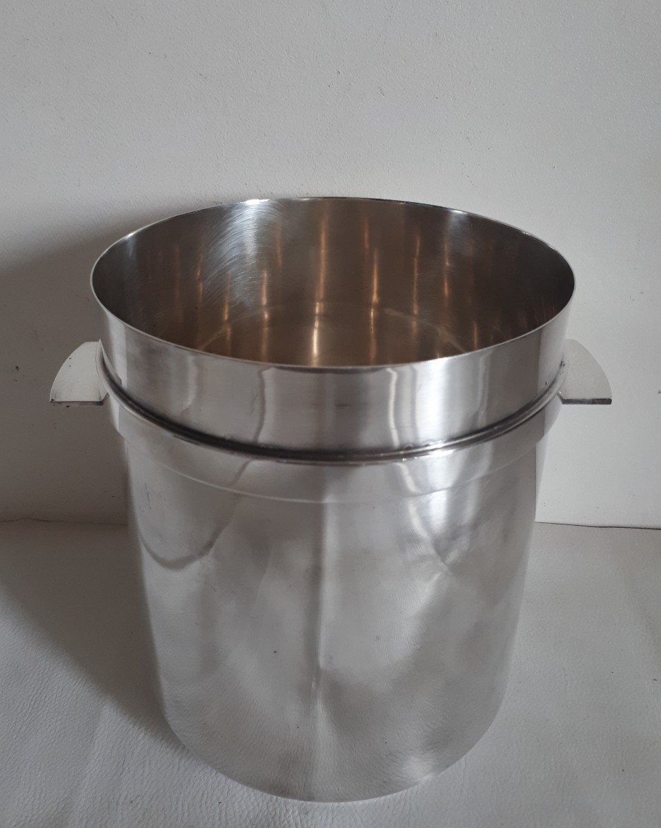Silver-plated Champagne Bucket 1930 Art Deco - Roux-marquiand Goldsmith-photo-4
