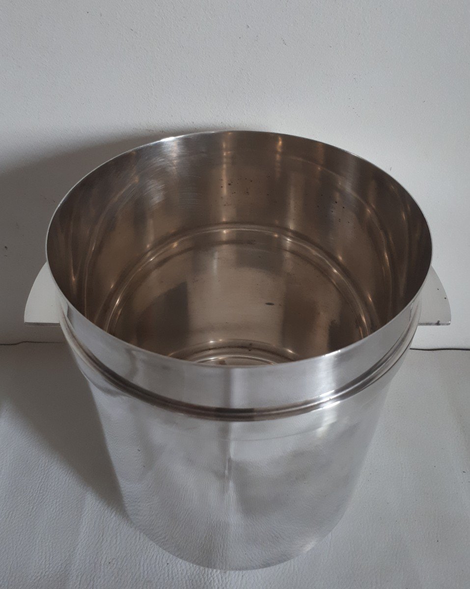 Silver-plated Champagne Bucket 1930 Art Deco - Roux-marquiand Goldsmith-photo-2