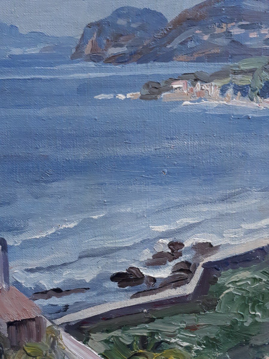 François Baboulet (1914-2010) The Var Coast - Seascape - Oil On Canvas-photo-3