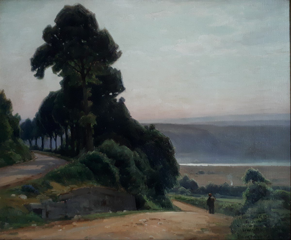 William Didier-pouget (1864-1959) Oil On Canvas Landscape Doucier Jura 1929-photo-2