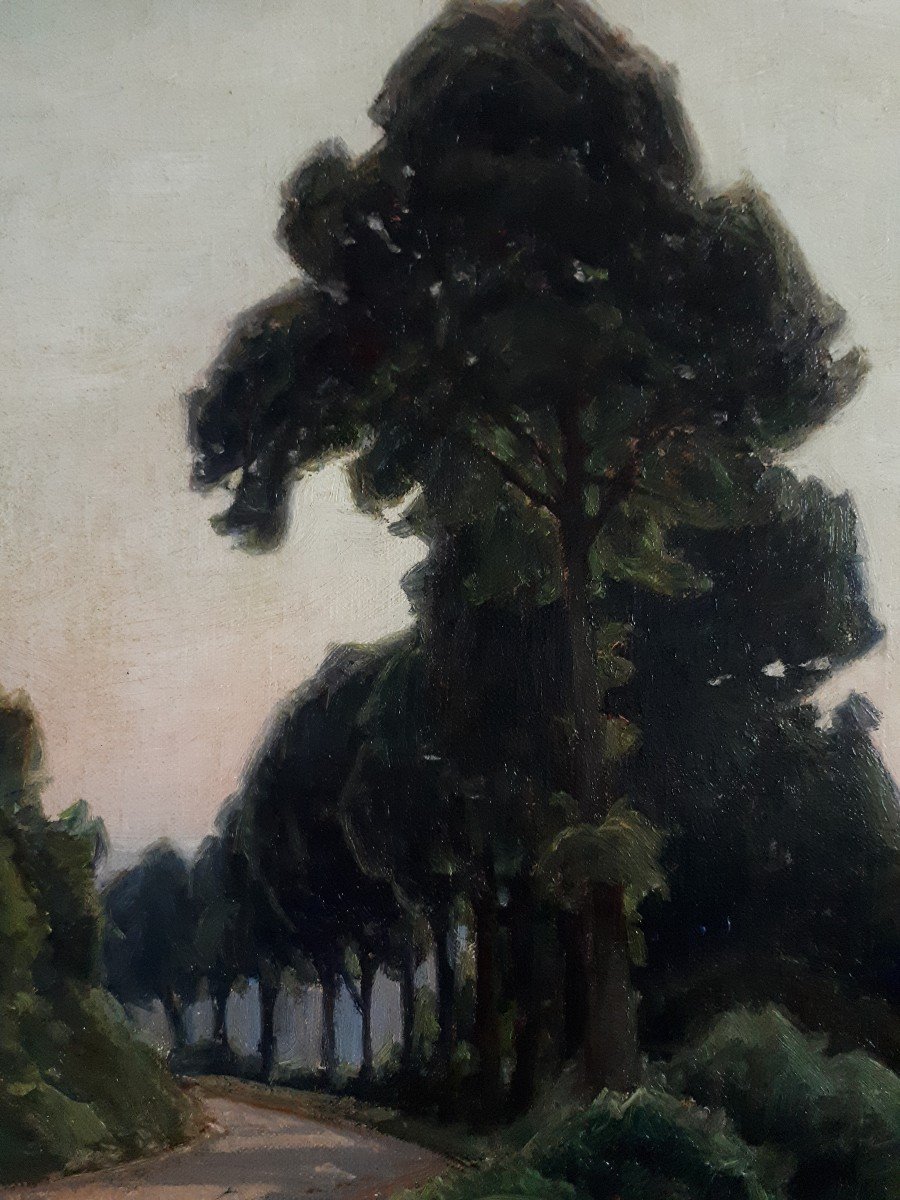 William Didier-pouget (1864-1959) Oil On Canvas Landscape Doucier Jura 1929-photo-3