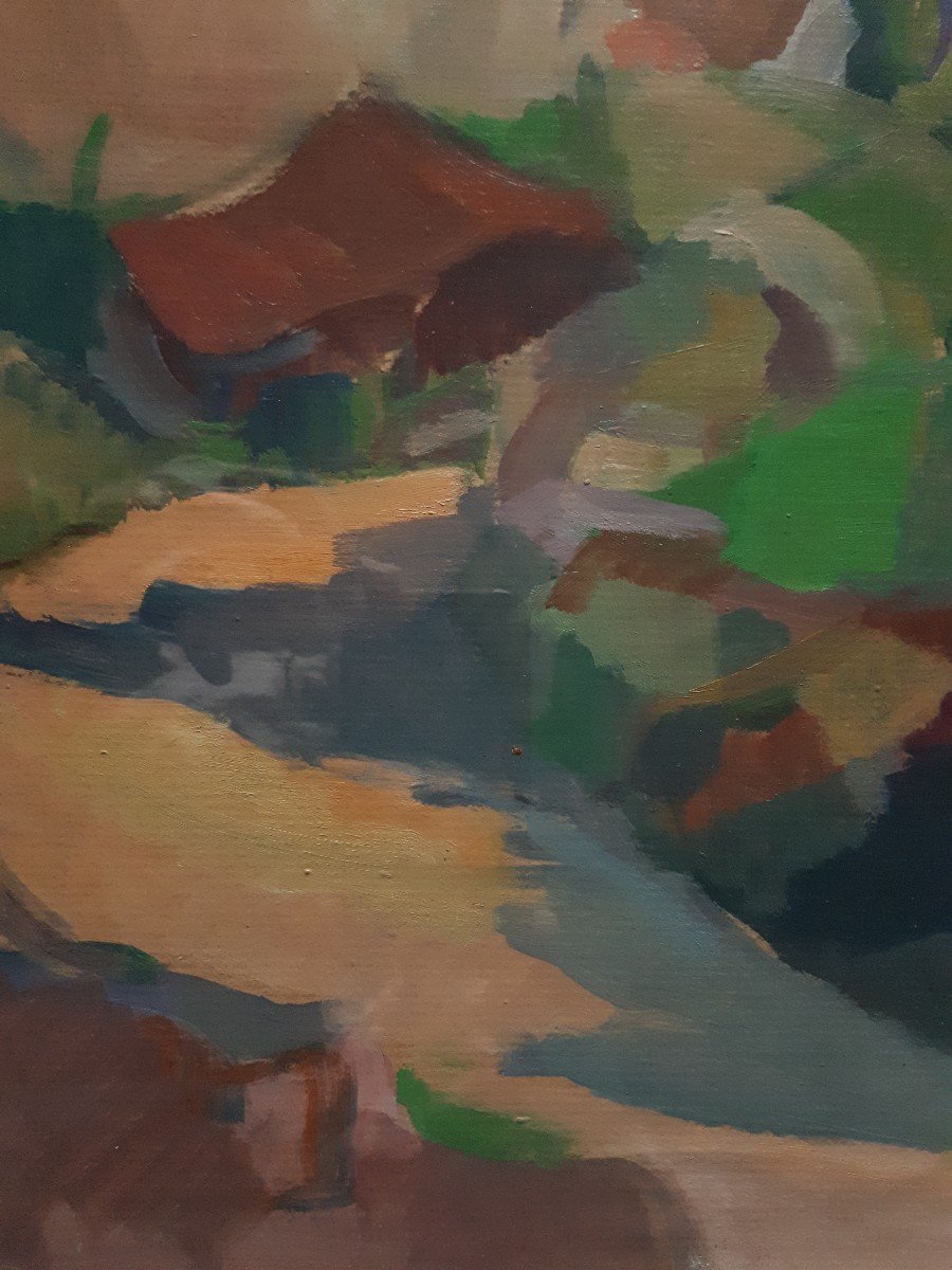 Oswald Perrelle (1897-1992) Oil On Paper Landscape-photo-1