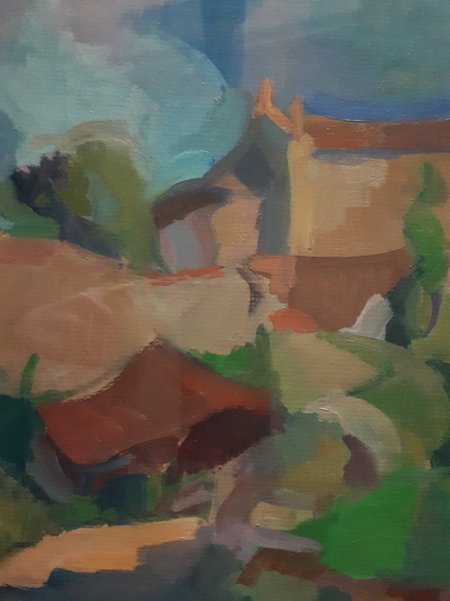 Oswald Perrelle (1897-1992) Oil On Paper Landscape-photo-3