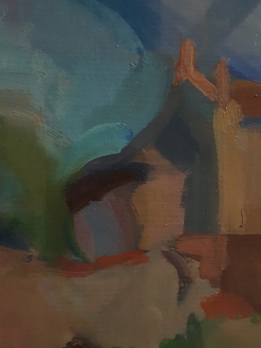 Oswald Perrelle (1897-1992) Oil On Paper Landscape-photo-5