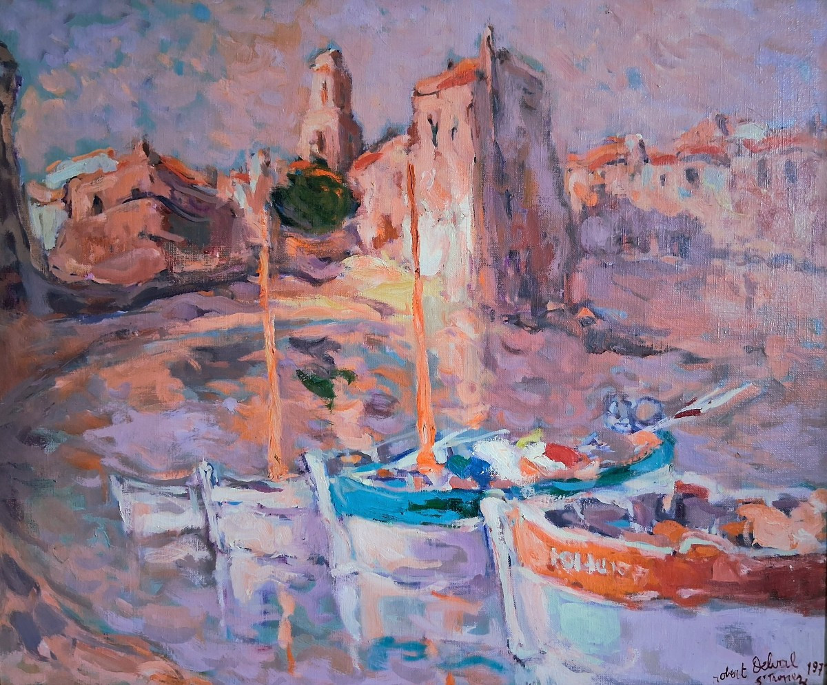 Robert Delval (born In 1934) Saint-tropez 1971 Oil On Canvas Marine