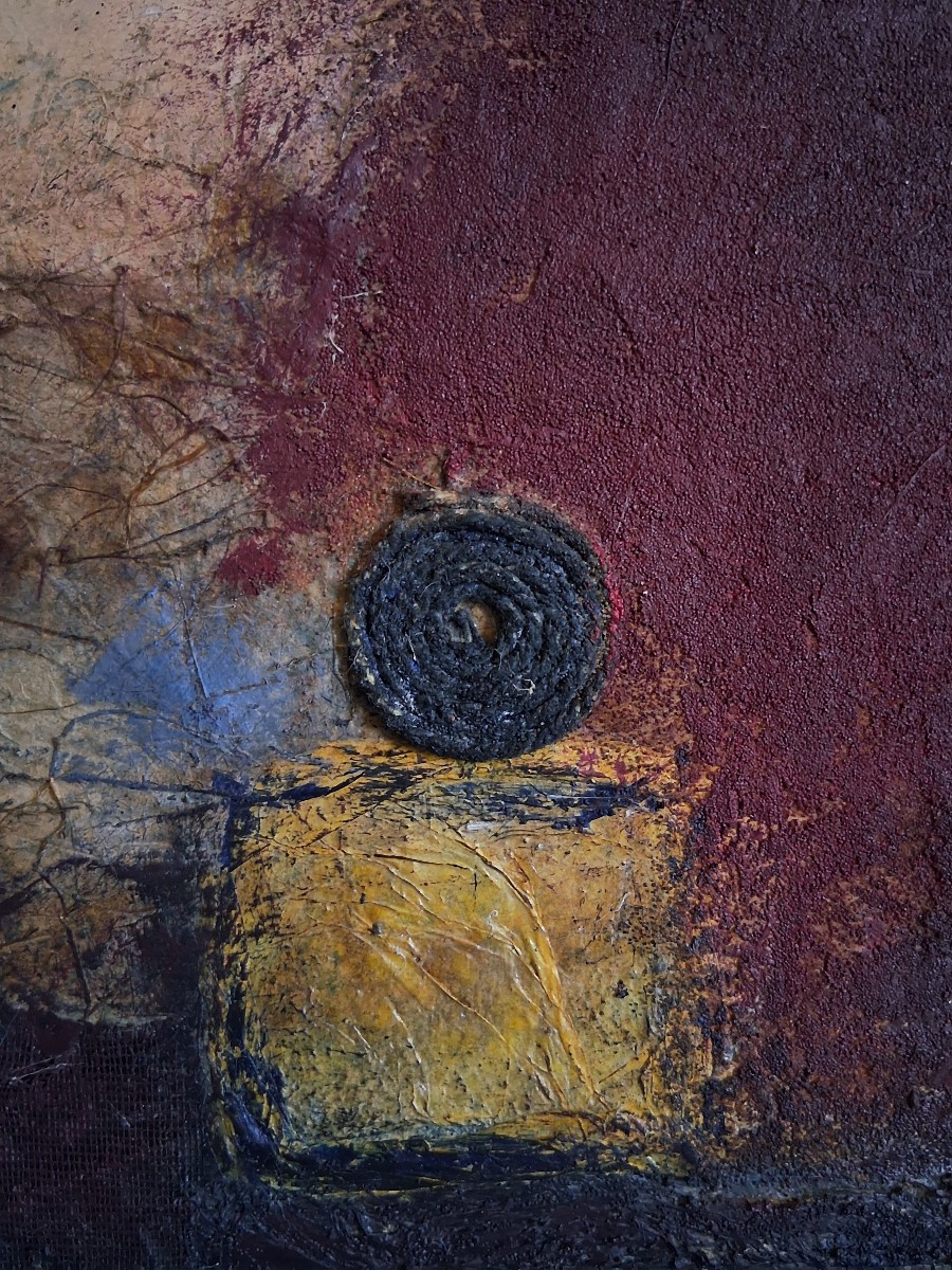 Mireille DETTORI composition abstraite - Silence extérieur - huile sur toile technique mixte-photo-3