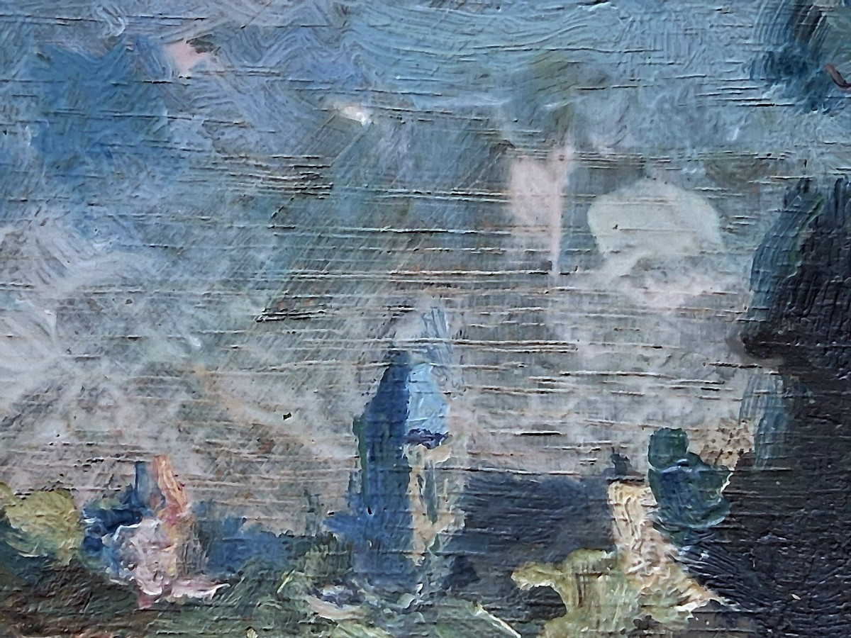 Alfred VEILLET (1882-1958) huile sur bois village en bord de rivière postimpressionnisme-photo-5