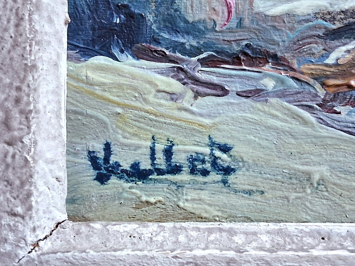 Alfred Veillet 1882-1958 Combloux Alps Mountain Landscape Oil On Wood Post-impressionism-photo-4
