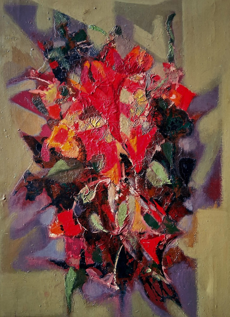 Yvonne Borry-lehoux Oil On Canvas Abstract Composition - Intermède - 1972-photo-2