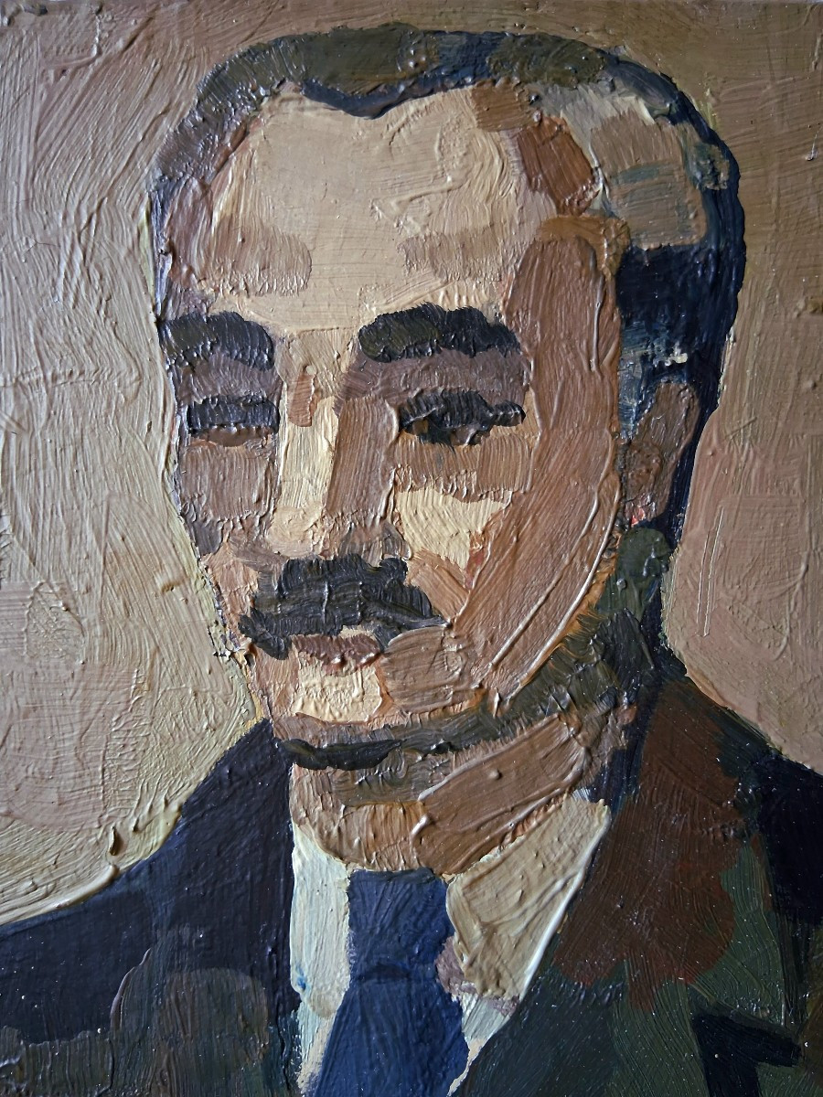Michel Paquet (1948-1990) Portrait Of A Seated Man Canada Quebec-photo-1