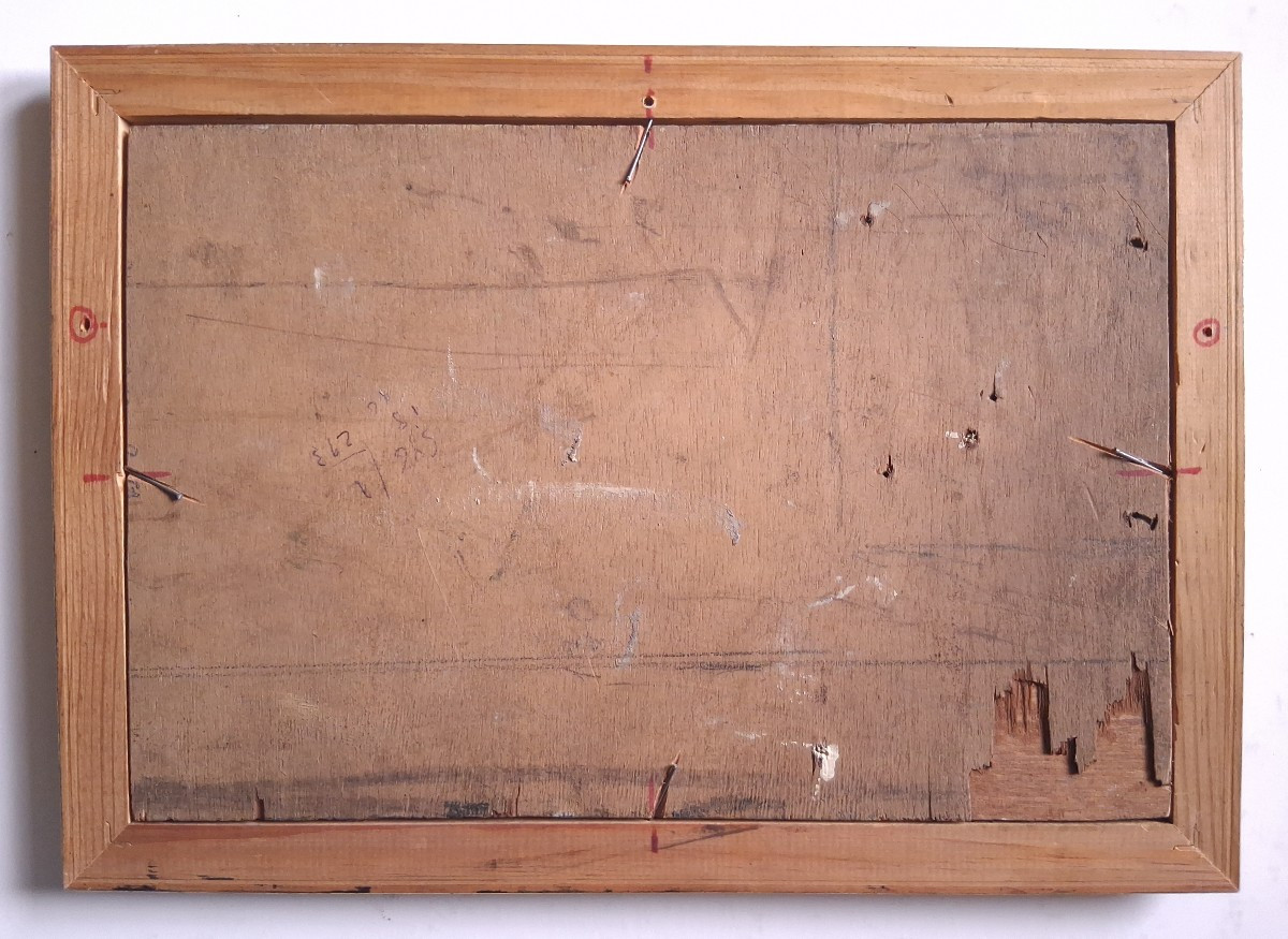 Maurice AUBRET (1897-1977) huile sur bois marine bord de mer côte rocheuse -photo-7