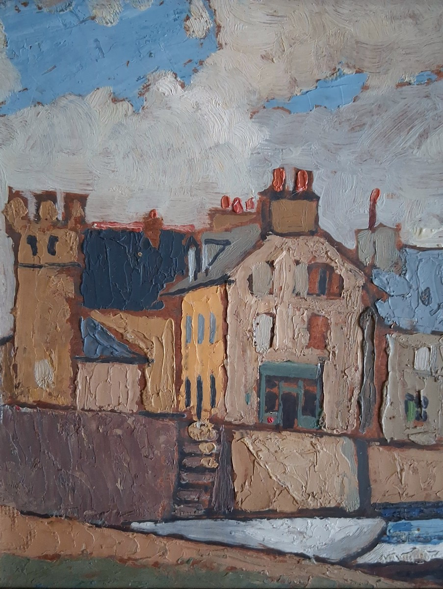 François Desnoyer (1894-1972) Oil On Panel Port Boats At The Quay-photo-3