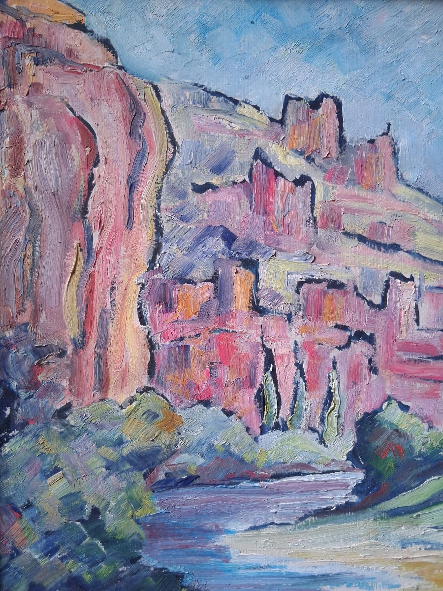 R. Anchierri Oil On Panel Landscape 1930/1940-photo-3