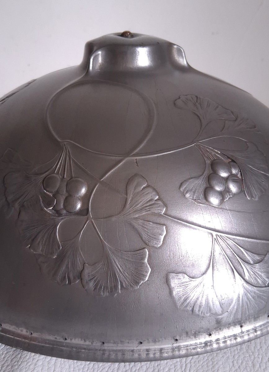 Hugo LEVEN pour KAYSERZINN lampe en étain 1900 Art Nouveau-photo-2