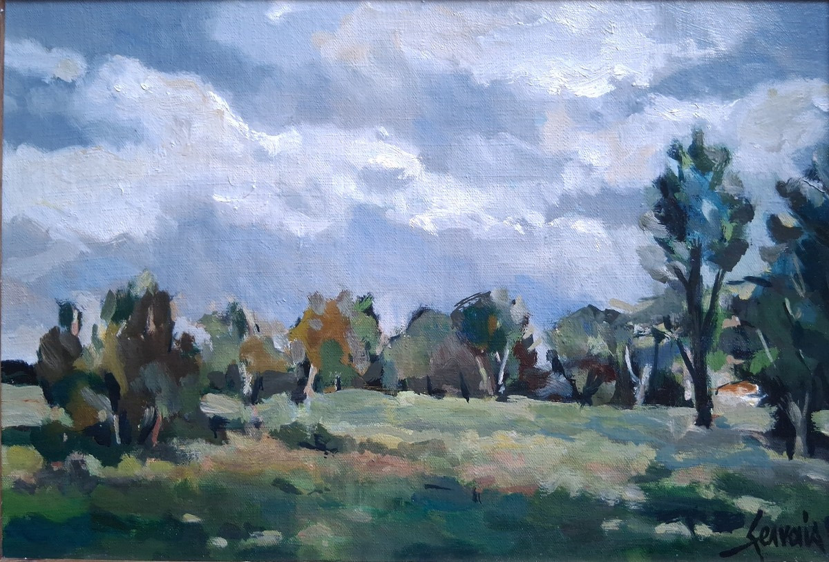 Gerard Gervais (1931-2011) - Spring In Normandy - Oil On Canvas Landscape-photo-2