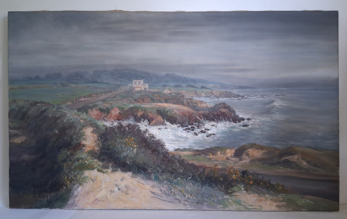 Gabriel Augizeau (1894-1963) Seaside Rocky Coast Vendée Oil On Canvas-photo-2
