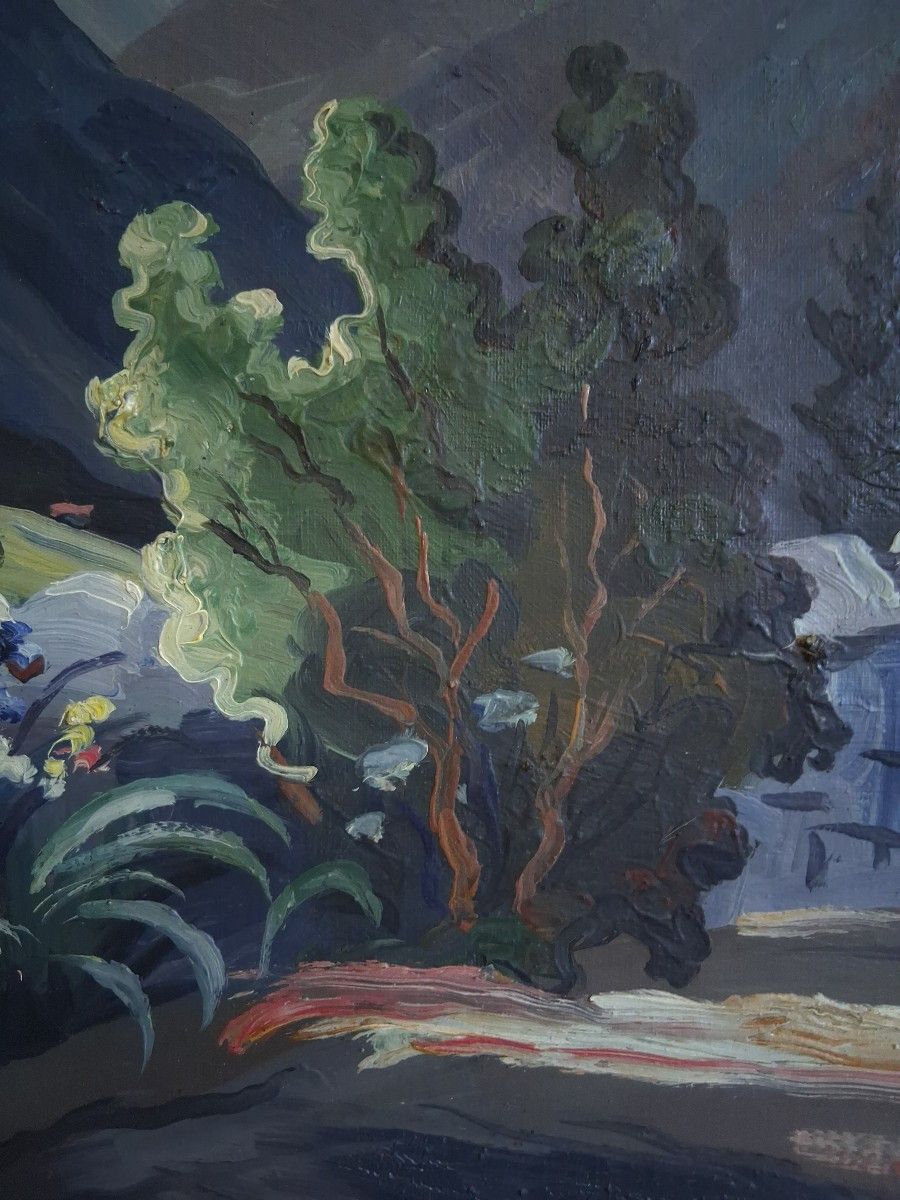 Maurice VAGH WEINMANN (1899-1986) paysage estival  montagne huile sur toile-photo-4